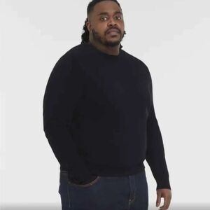 NWT Amazon Essentials Black Crewneck Sweater Classic Knit ~XXL